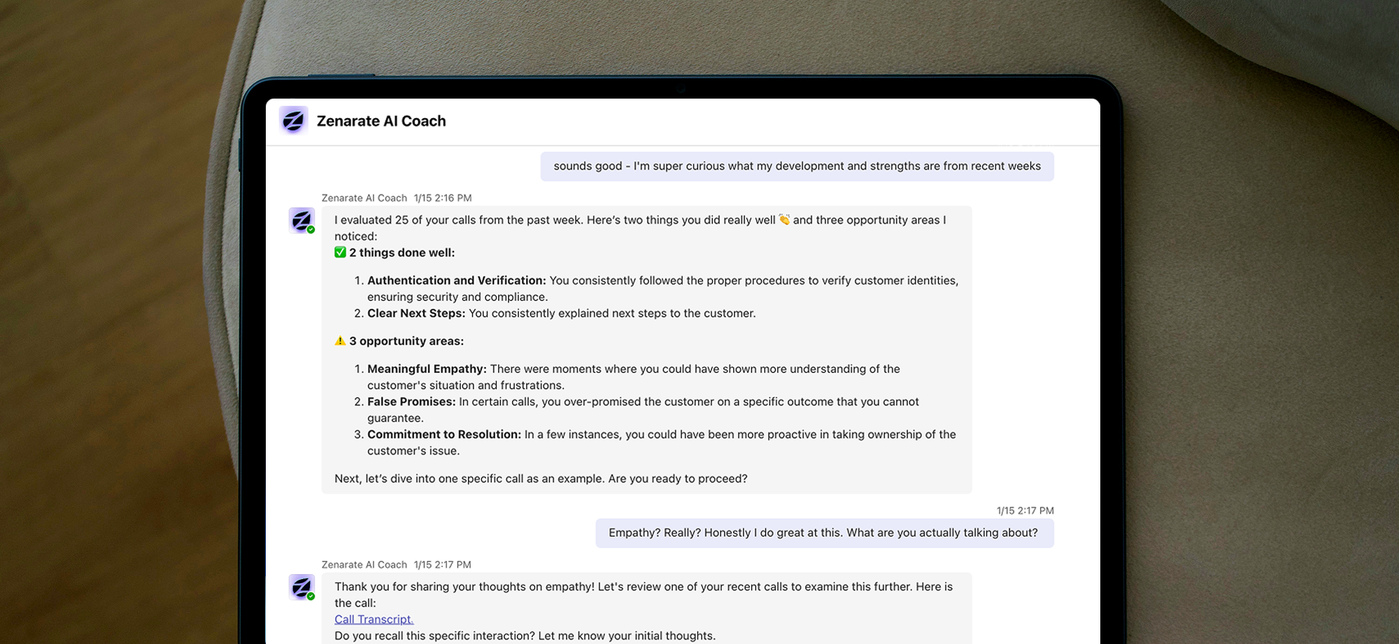 Call Review Coach Sample